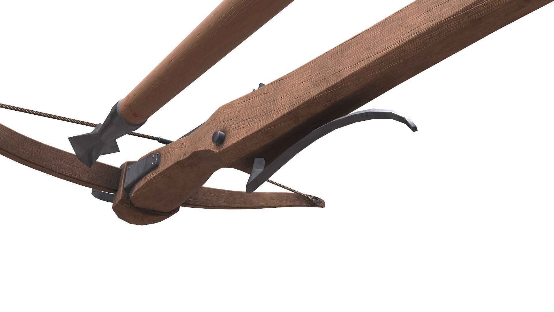 Medieval Crossbow Low-poly PBR Low-poly 3D model_28