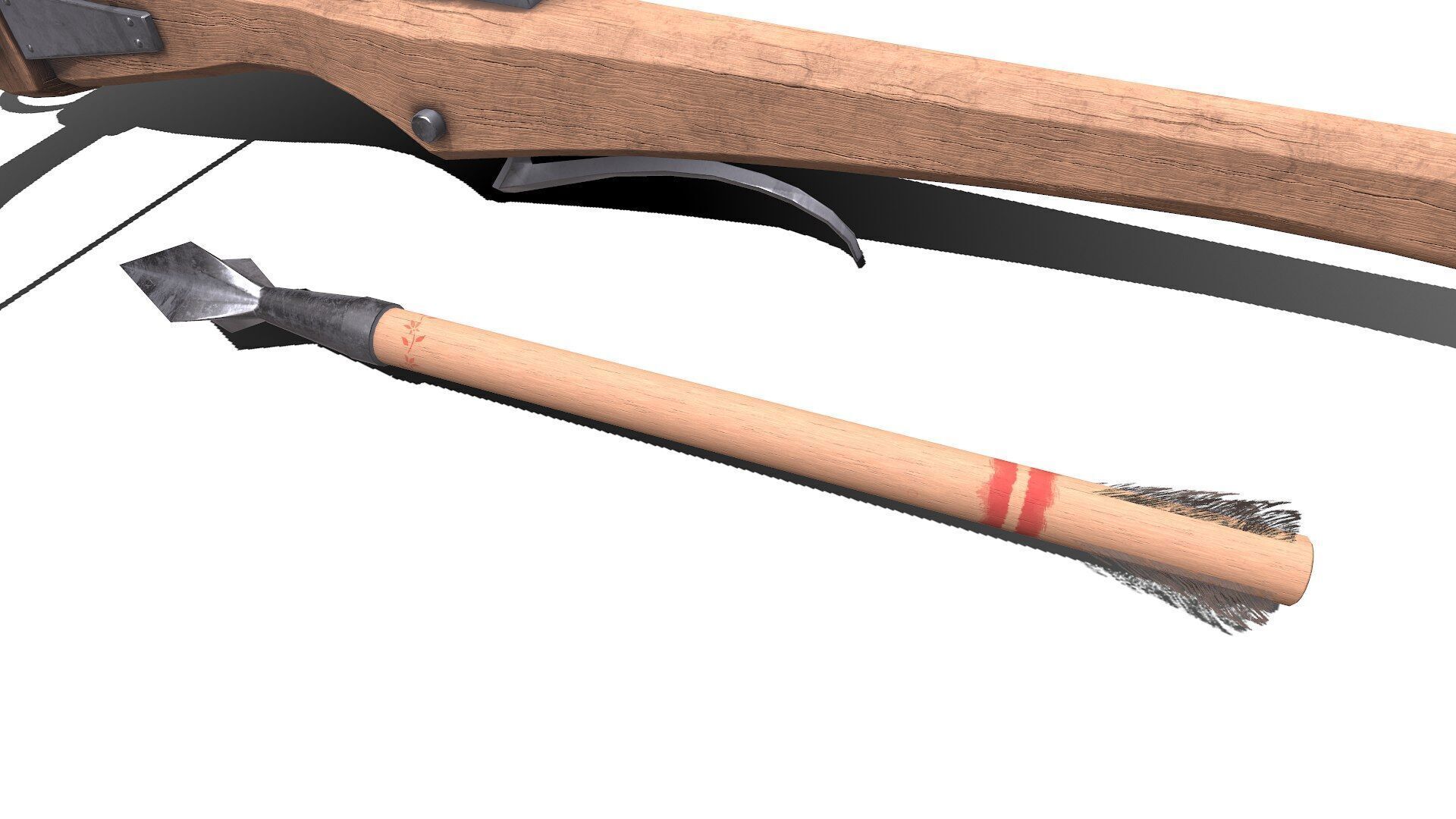 Medieval Crossbow Low-poly PBR Low-poly 3D model_13