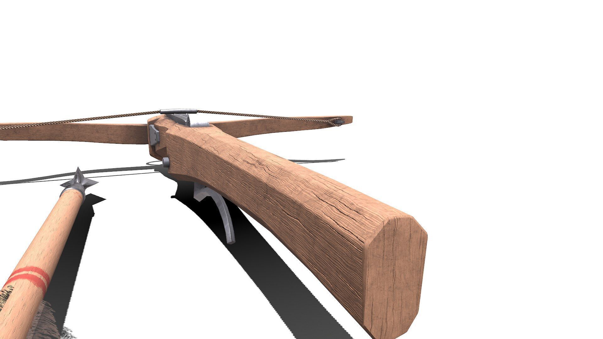 Medieval Crossbow Low-poly PBR Low-poly 3D model_21