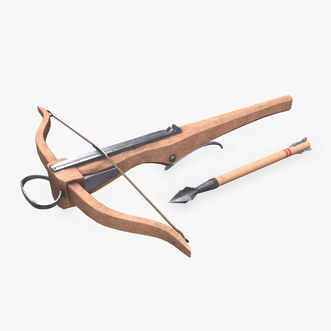 Medieval Crossbow Low-poly PBR Low-poly 3D model_0