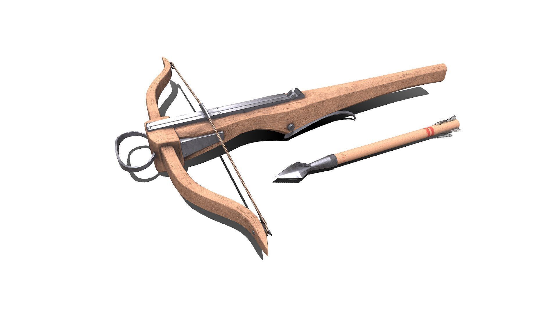 Medieval Crossbow Low-poly PBR Low-poly 3D model_5