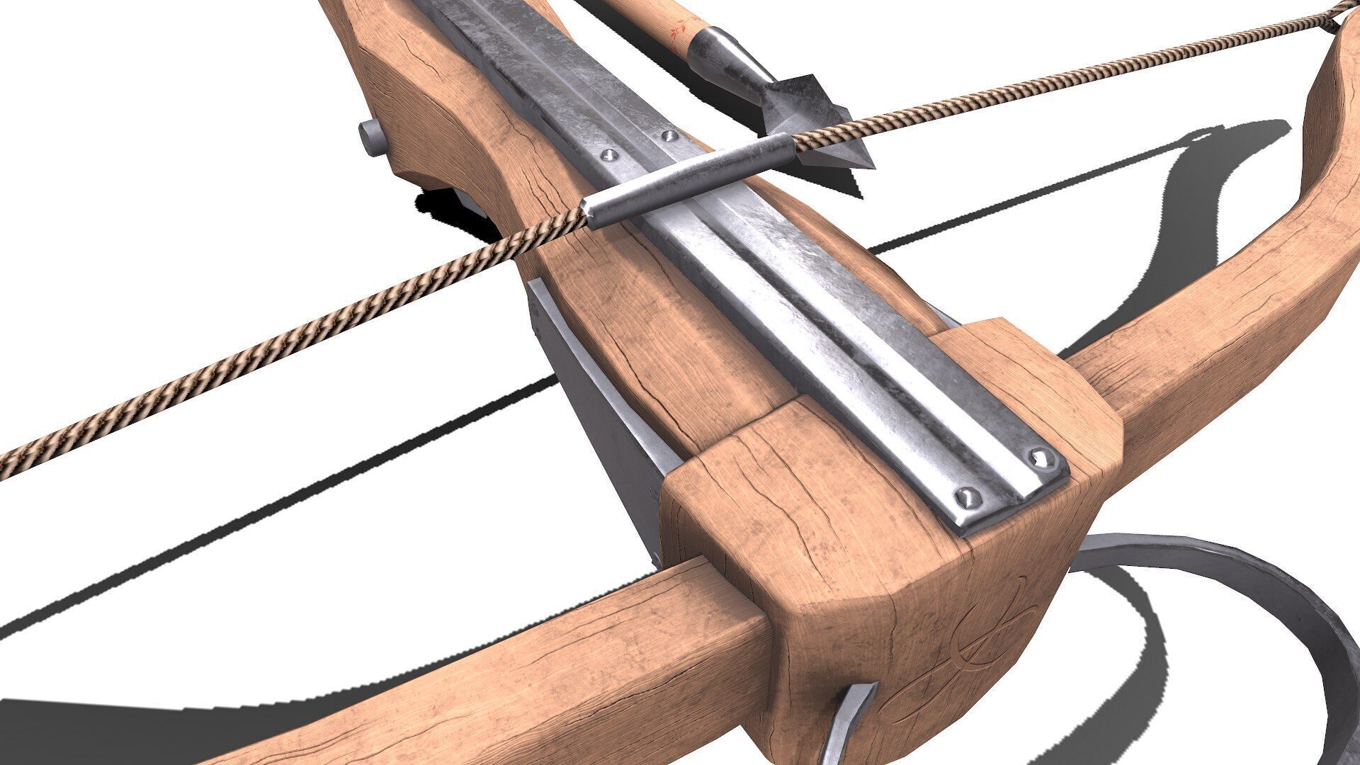 Medieval Crossbow Low-poly PBR Low-poly 3D model_24