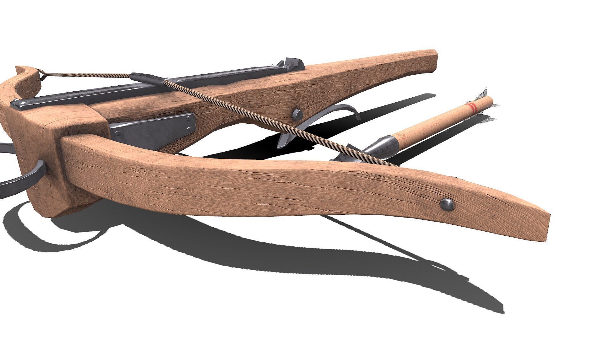Medieval Crossbow Low-poly PBR Low-poly 3D model_31