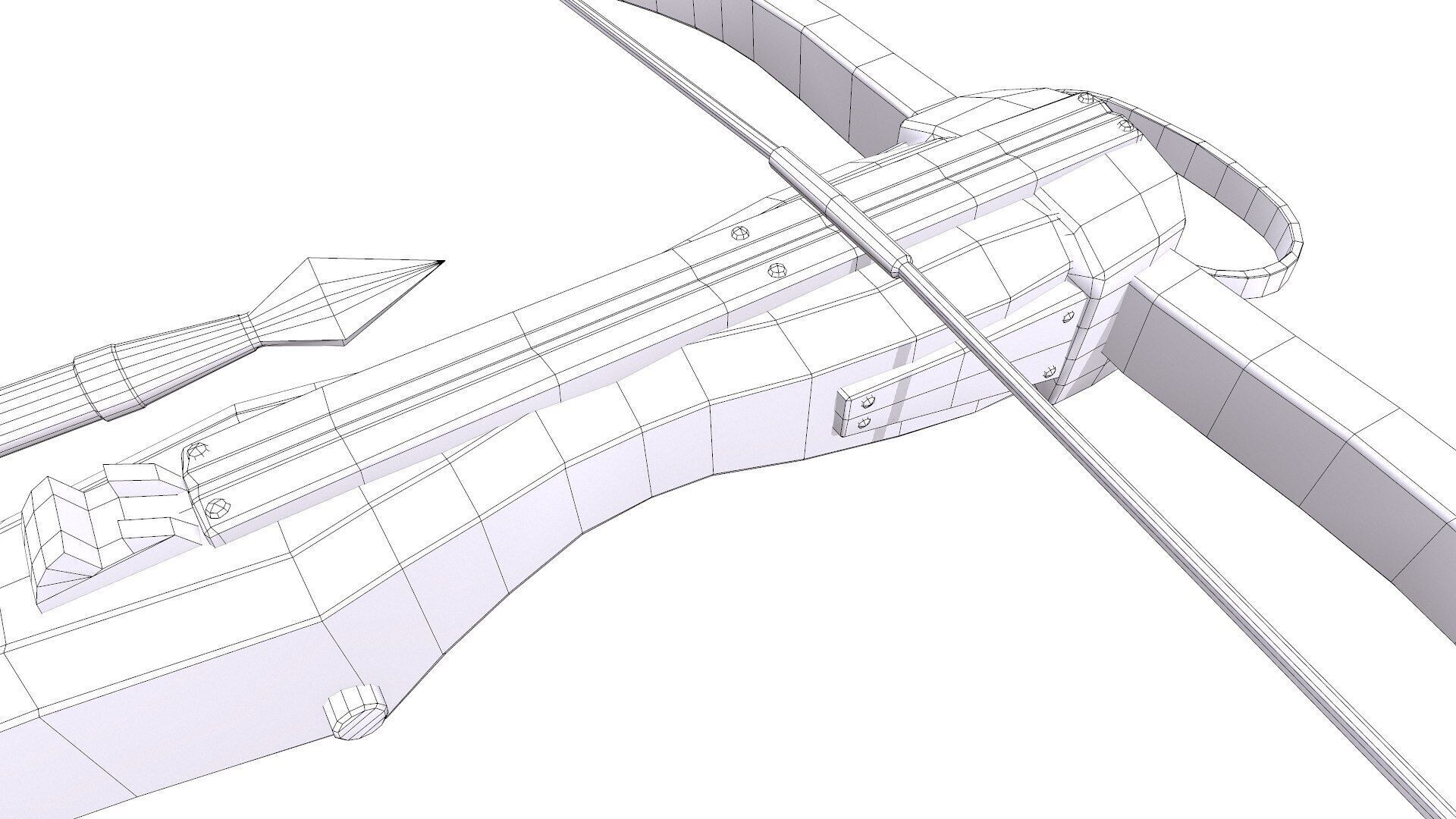 Medieval Crossbow Low-poly PBR Low-poly 3D model_40