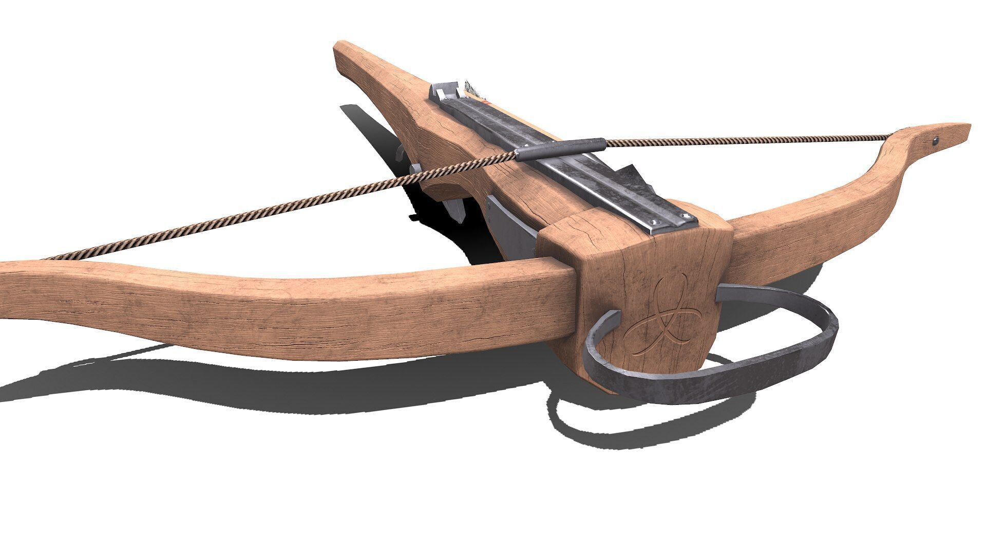 Medieval Crossbow Low-poly PBR Low-poly 3D model_11