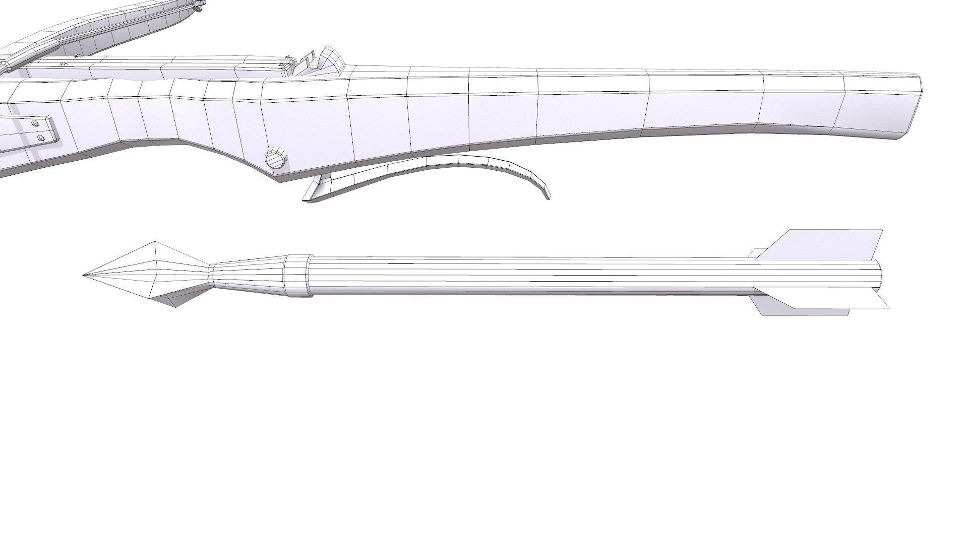 Medieval Crossbow Low-poly PBR Low-poly 3D model_39