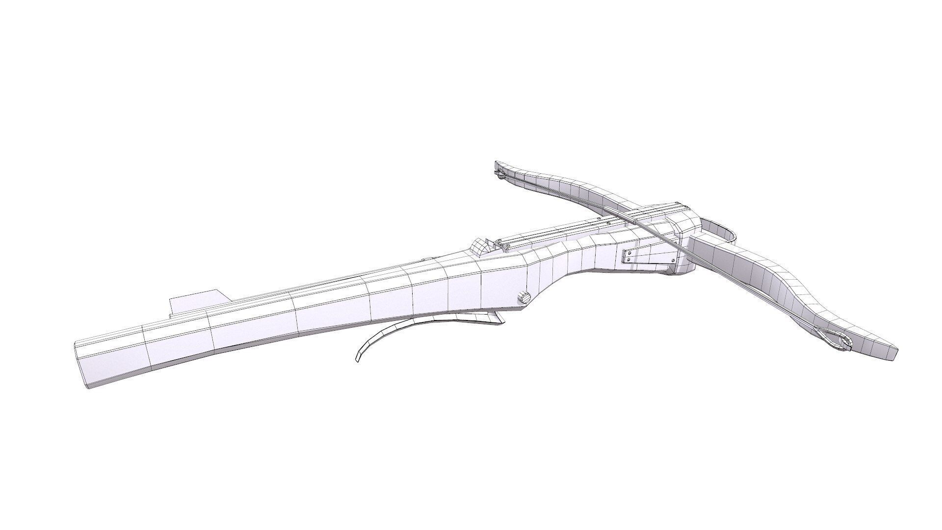 Medieval Crossbow Low-poly PBR Low-poly 3D model_36