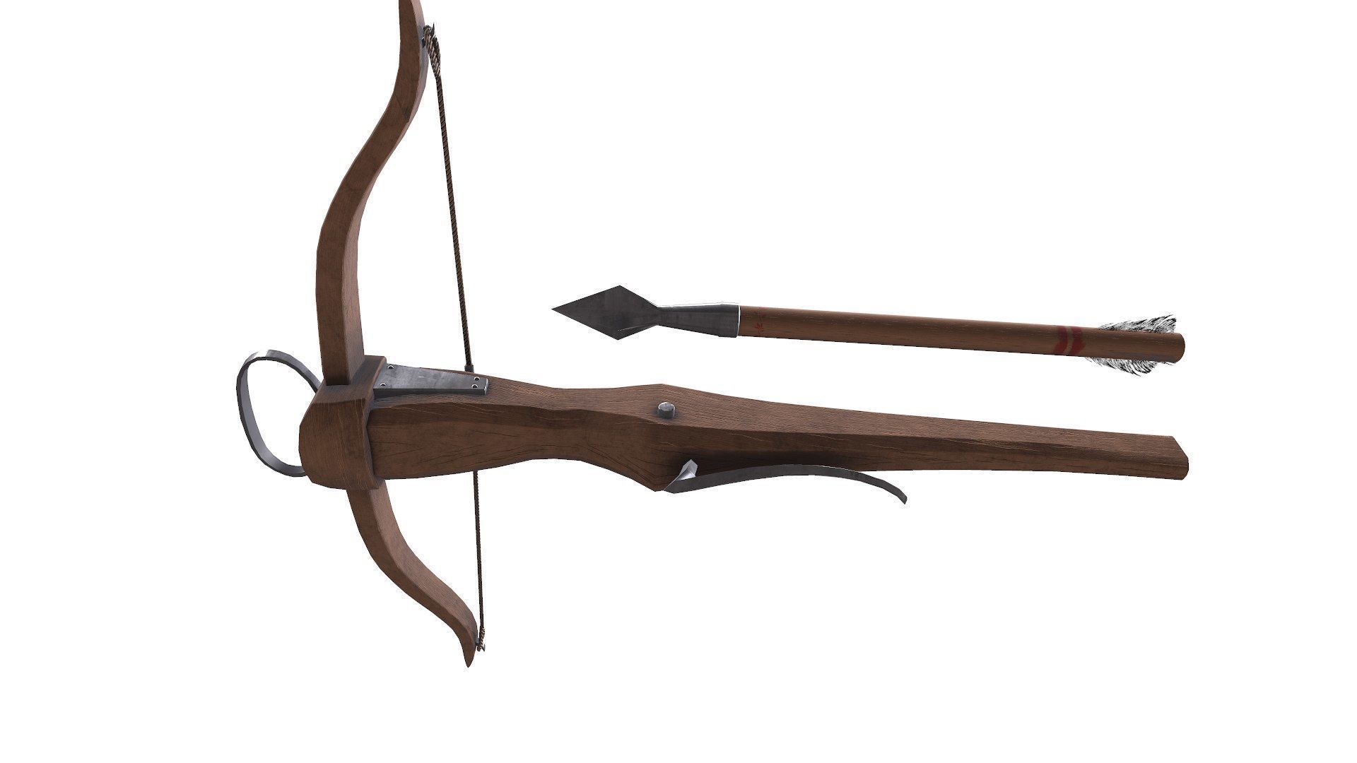 Medieval Crossbow Low-poly PBR Low-poly 3D model_18