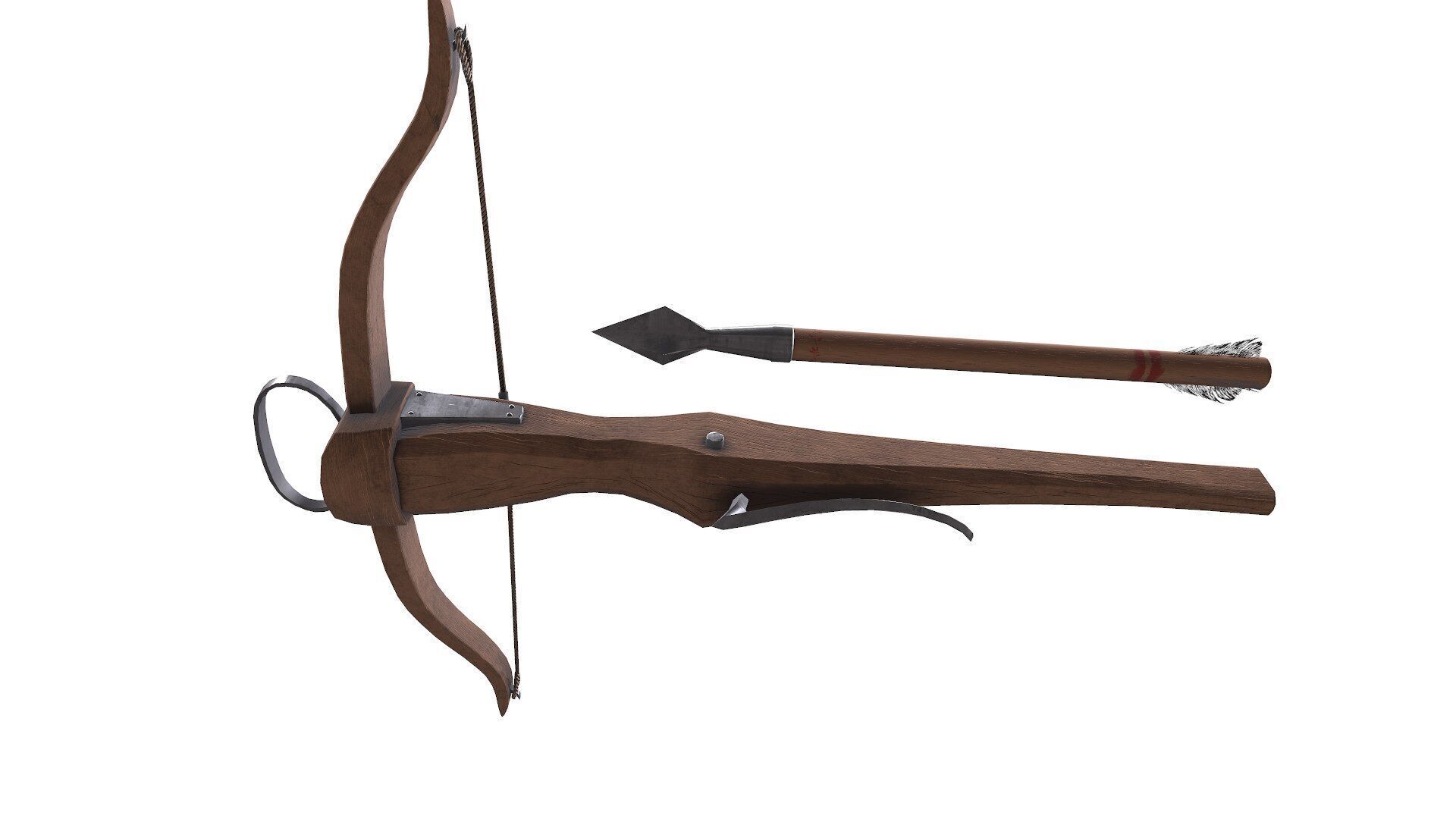 Medieval Crossbow Low-poly PBR Low-poly 3D model_19