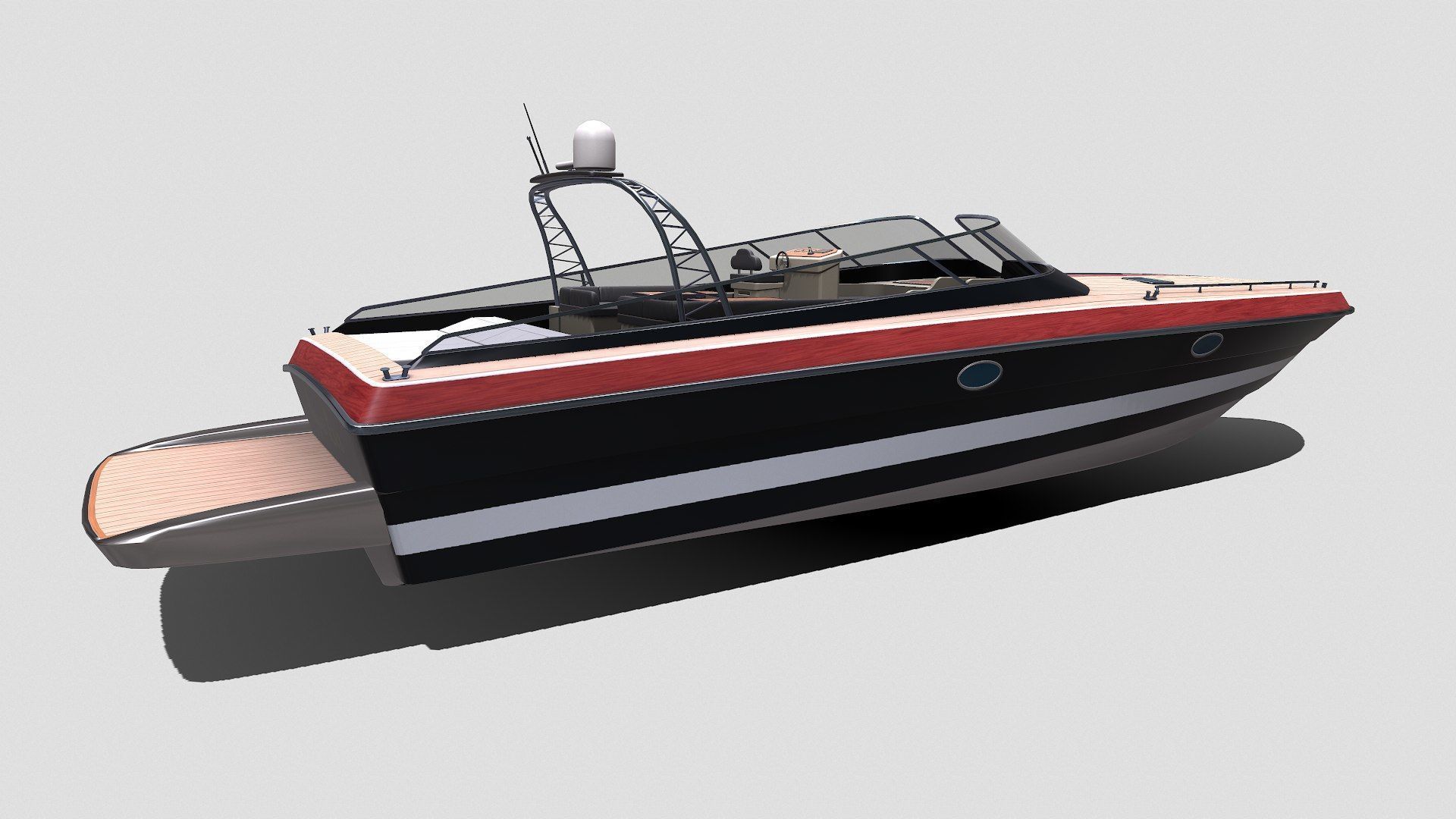 Luxury Boat Low-poly PBR Low-poly 3D model_15