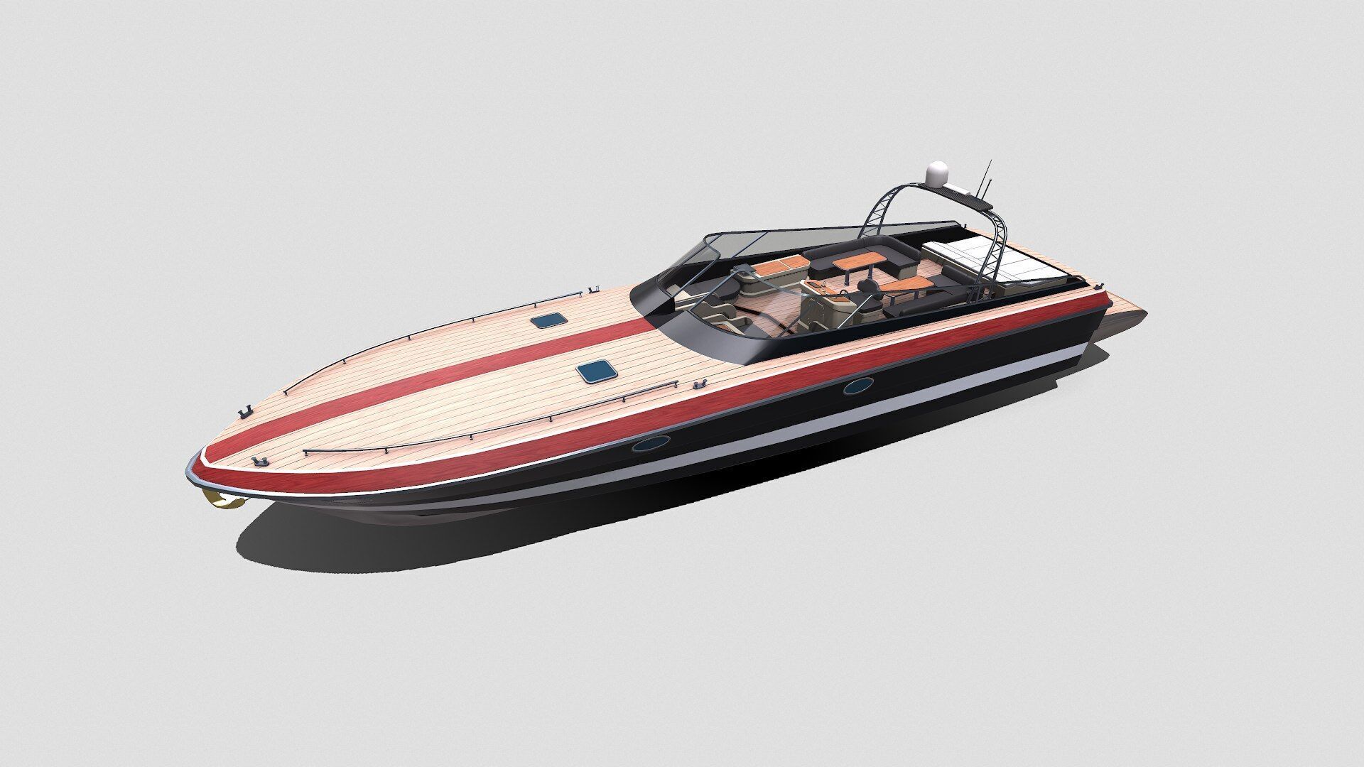 Luxury Boat Low-poly PBR Low-poly 3D model_2