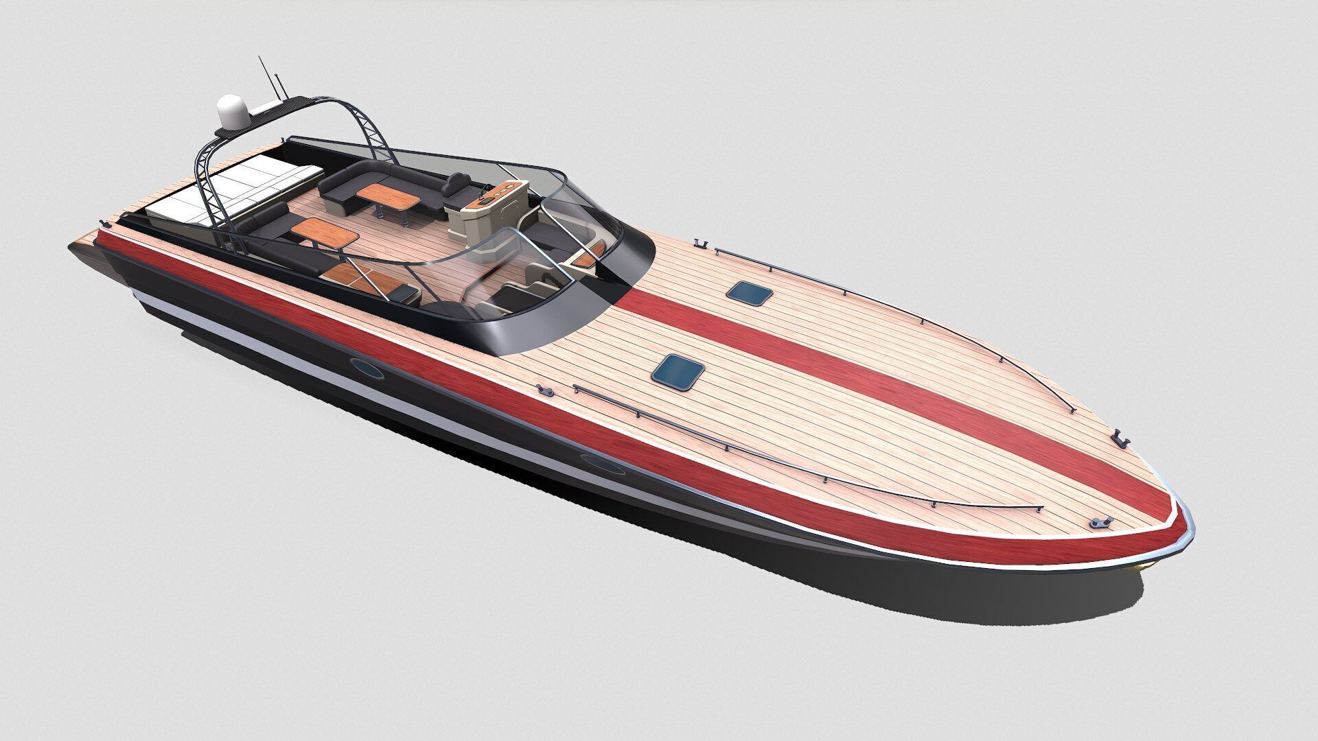 Luxury Boat Low-poly PBR Low-poly 3D model_19