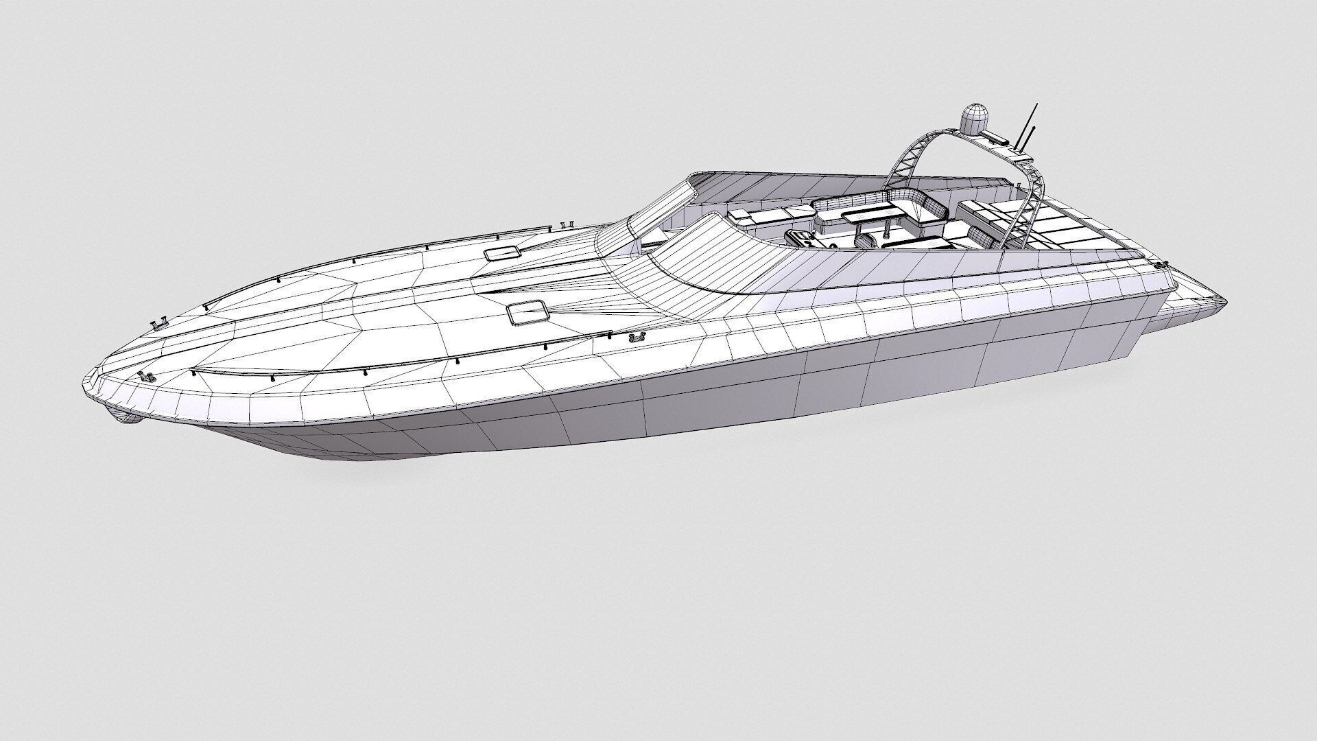 Luxury Boat Low-poly PBR Low-poly 3D model_50