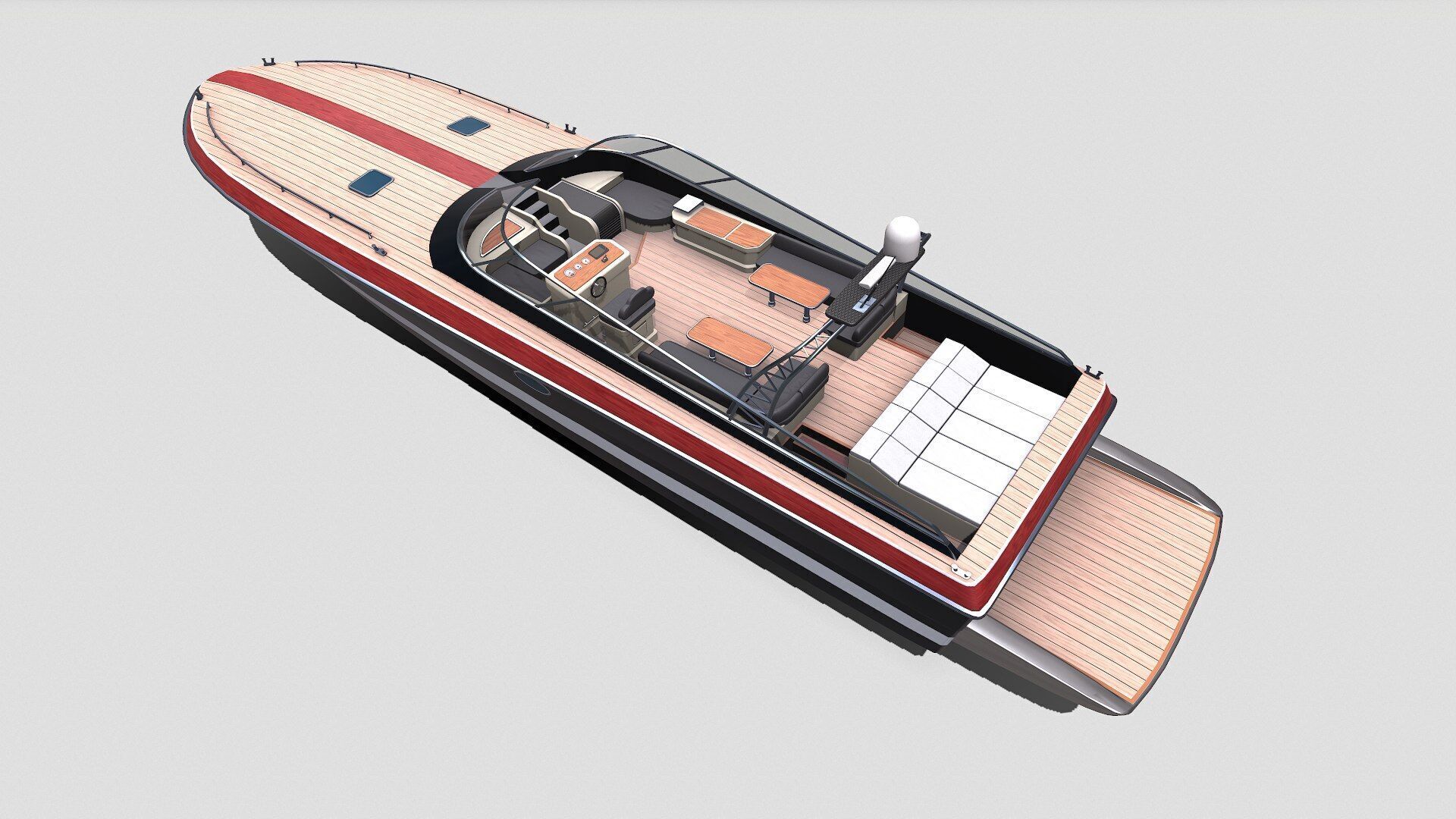 Luxury Boat Low-poly PBR Low-poly 3D model_12