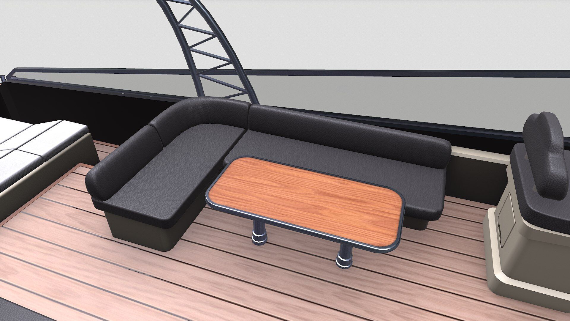 Luxury Boat Low-poly PBR Low-poly 3D model_32