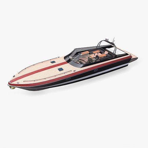 Luxury Boat Low-poly PBR Low-poly 3D model