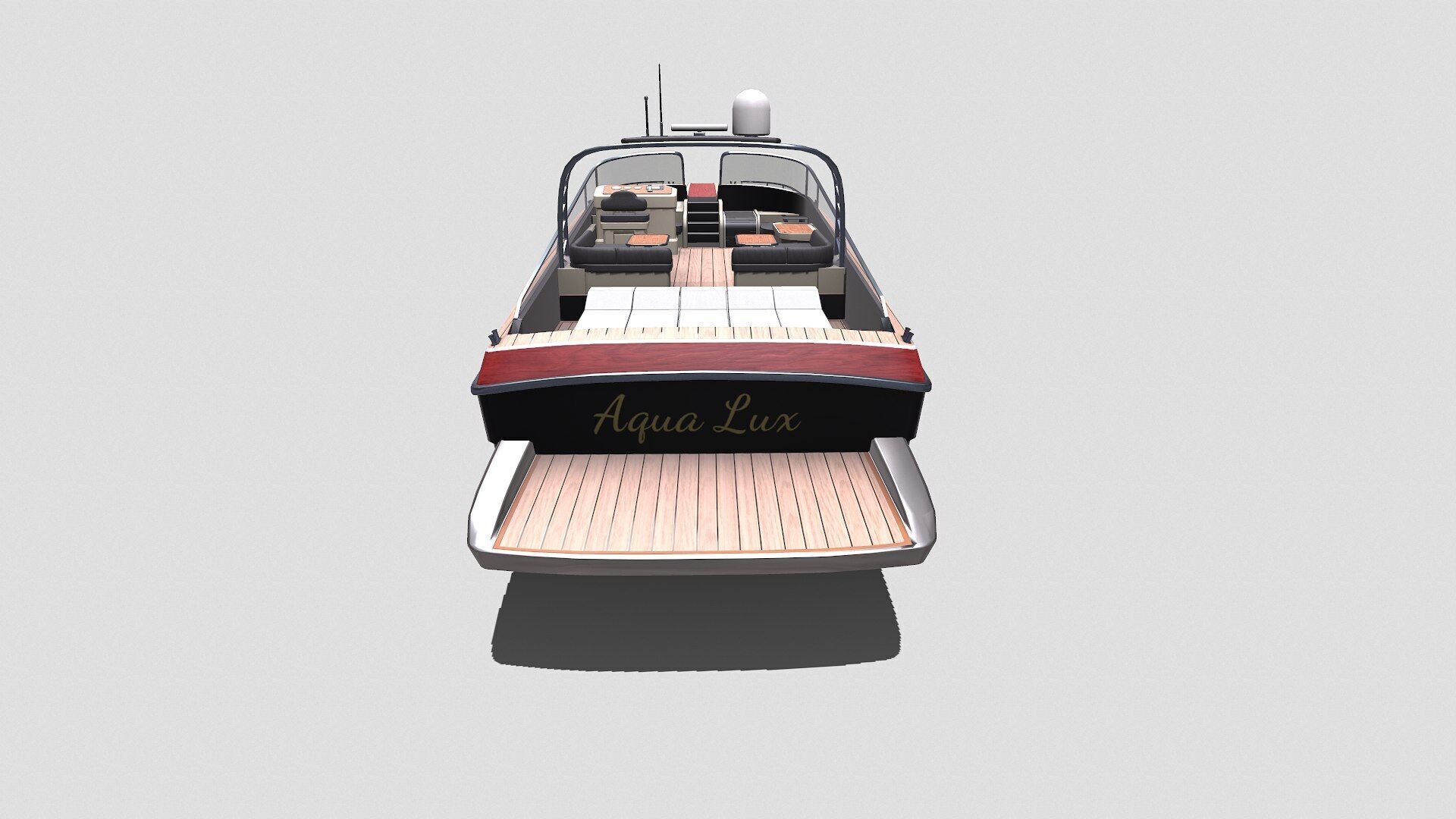 Luxury Boat Low-poly PBR Low-poly 3D model_14