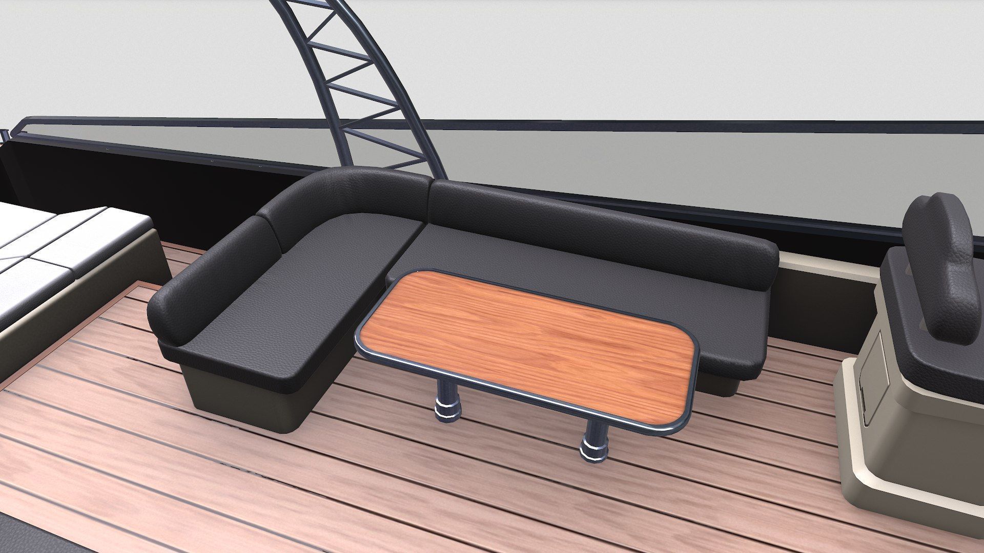 Luxury Boat Low-poly PBR Low-poly 3D model_31