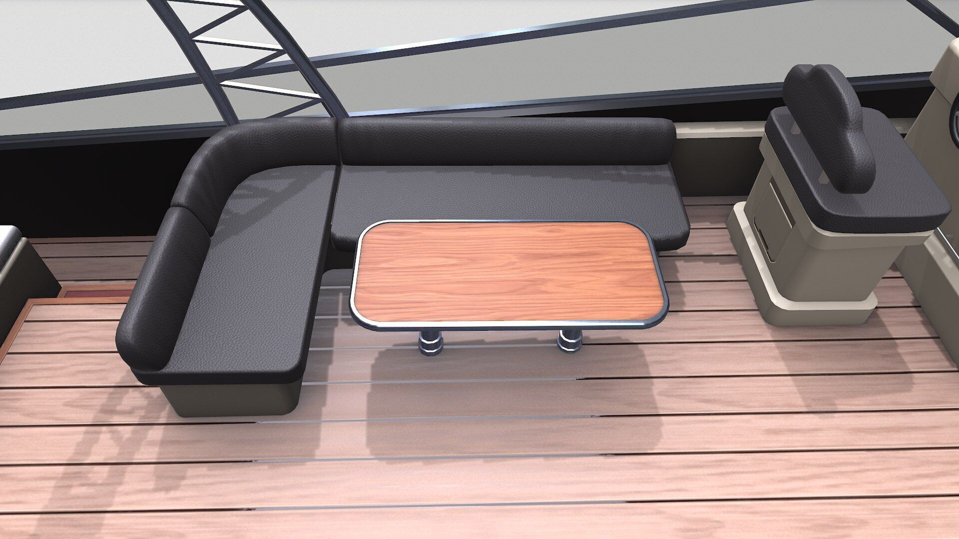 Luxury Boat Low-poly PBR Low-poly 3D model_9