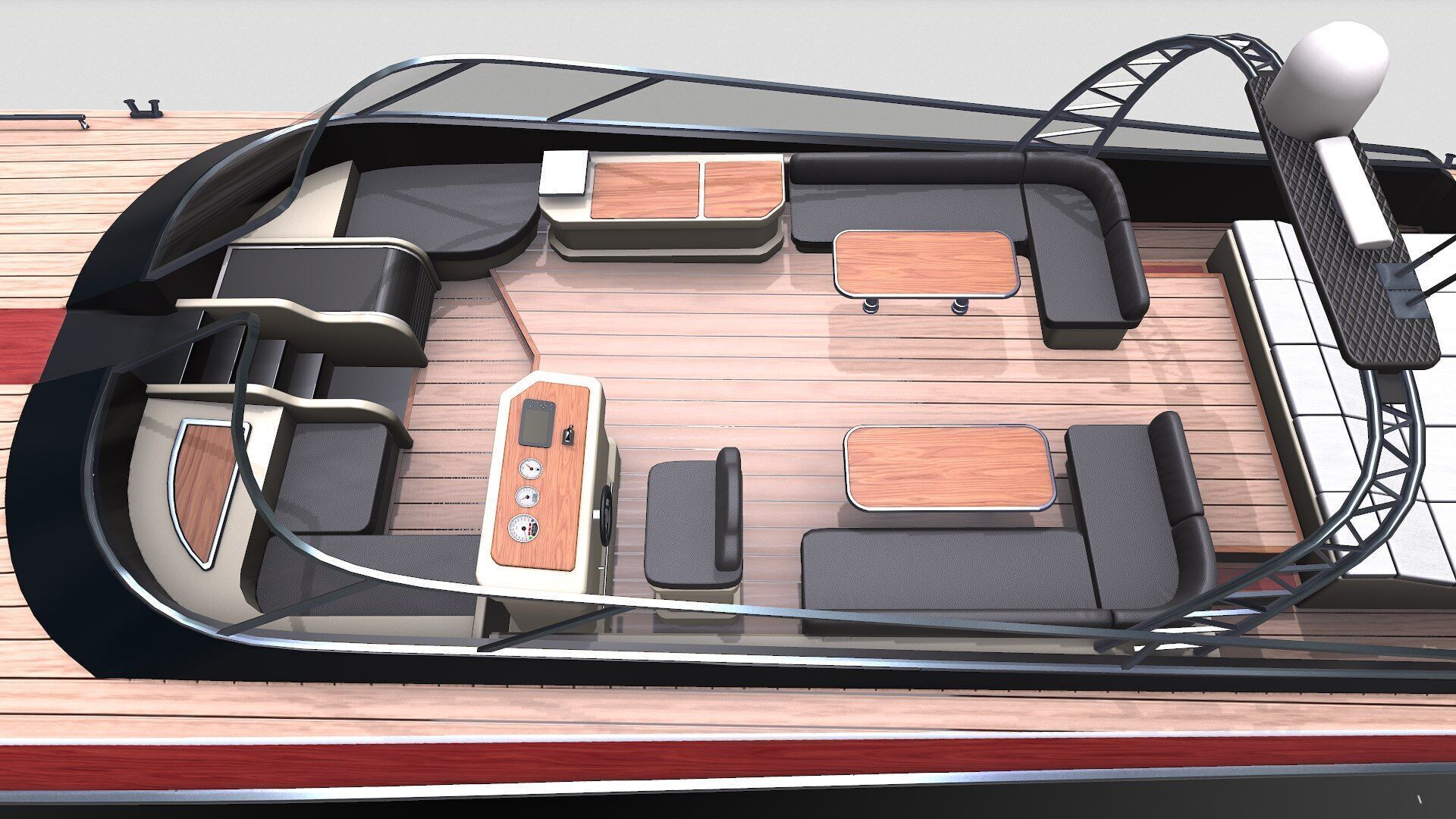 Luxury Boat Low-poly PBR Low-poly 3D model_24