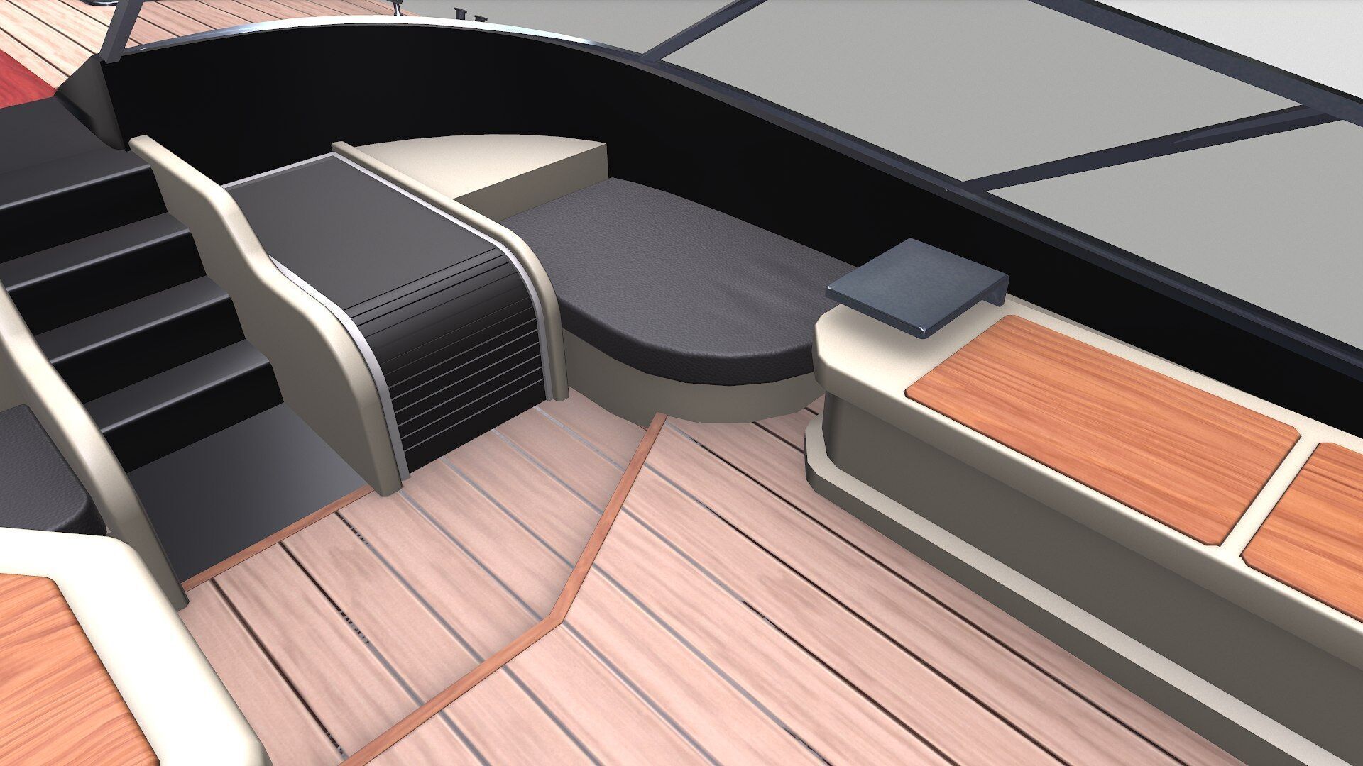 Luxury Boat Low-poly PBR Low-poly 3D model_26