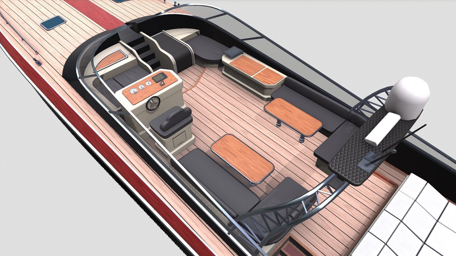 Luxury Boat Low-poly PBR Low-poly 3D model_6