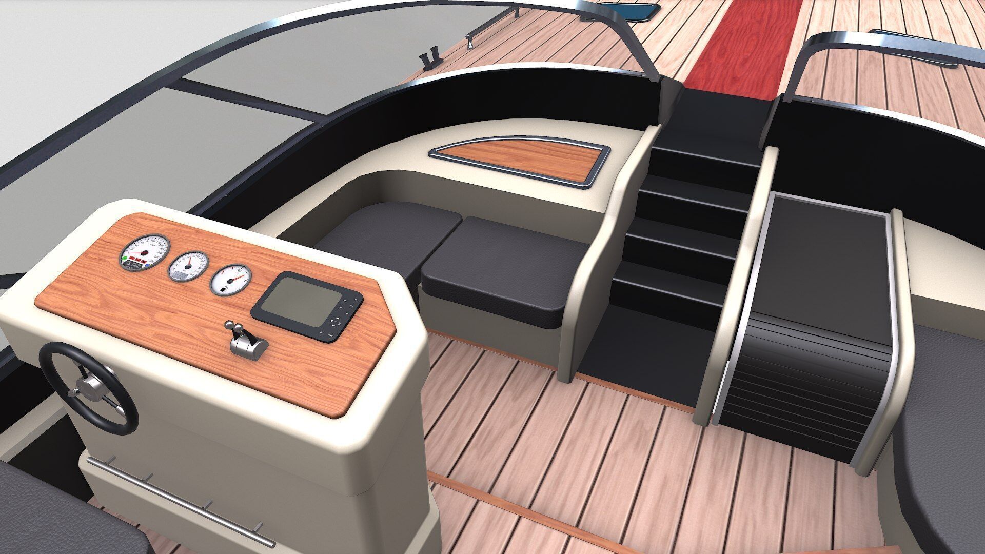 Luxury Boat Low-poly PBR Low-poly 3D model_28