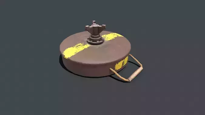 Land Mine Low-poly PBR Low-poly 3D model