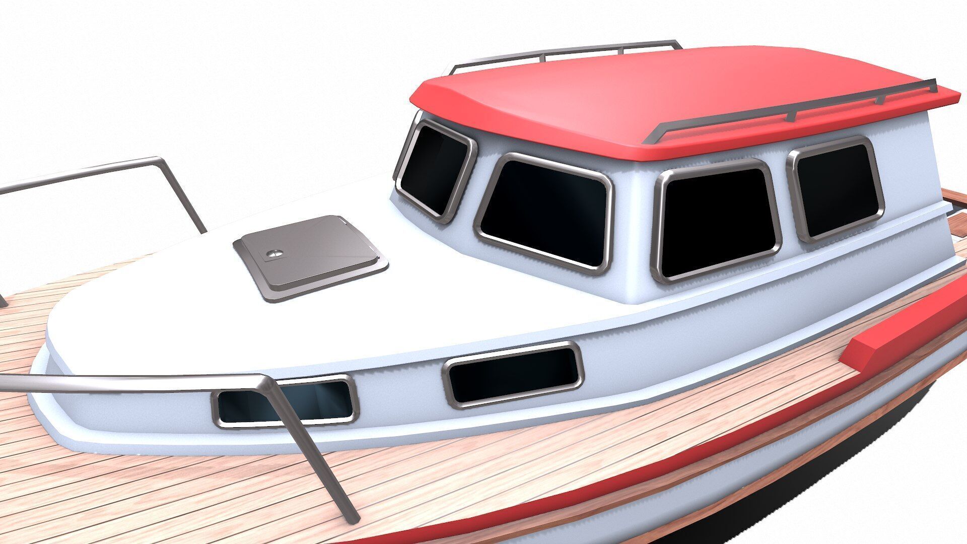 Fishing Boat Low-poly PBR Low-poly 3D model_25