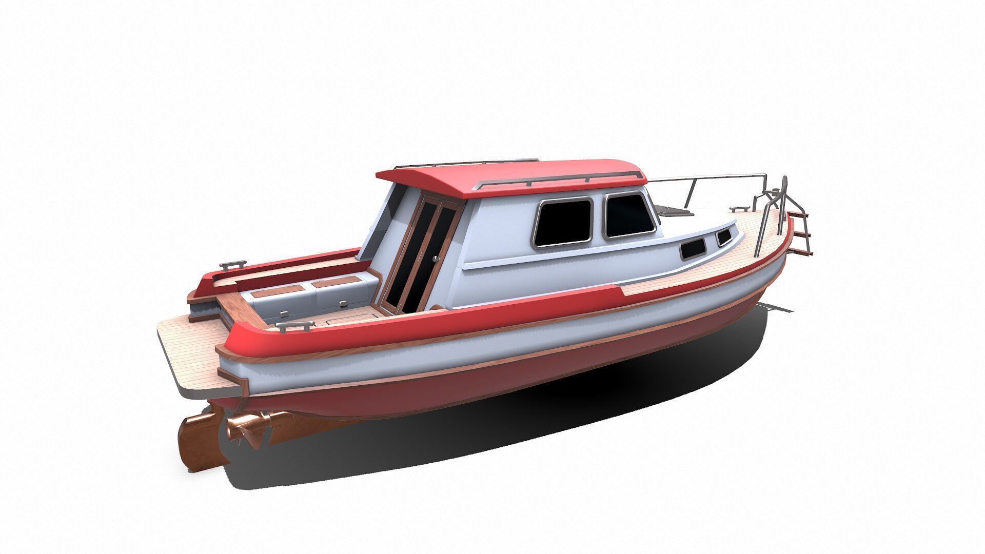 Fishing Boat Low-poly PBR Low-poly 3D model_15