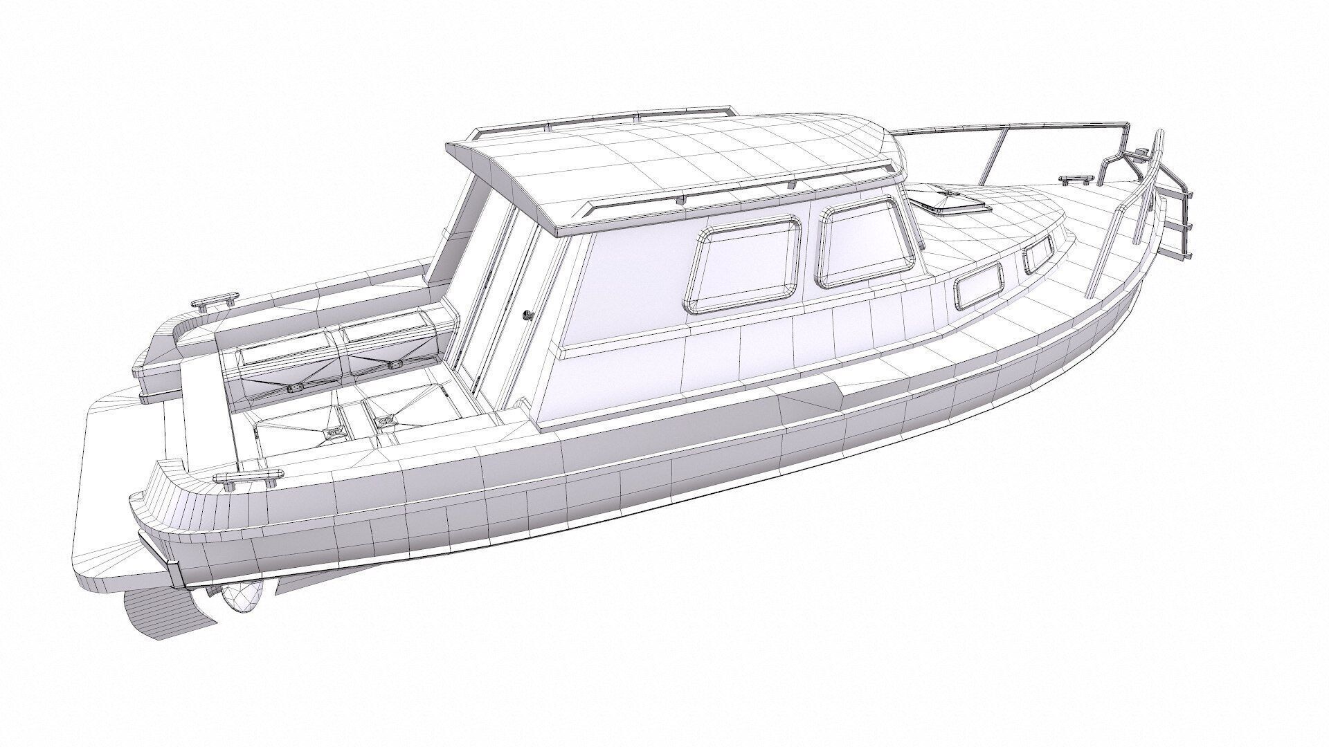 Fishing Boat Low-poly PBR Low-poly 3D model_38