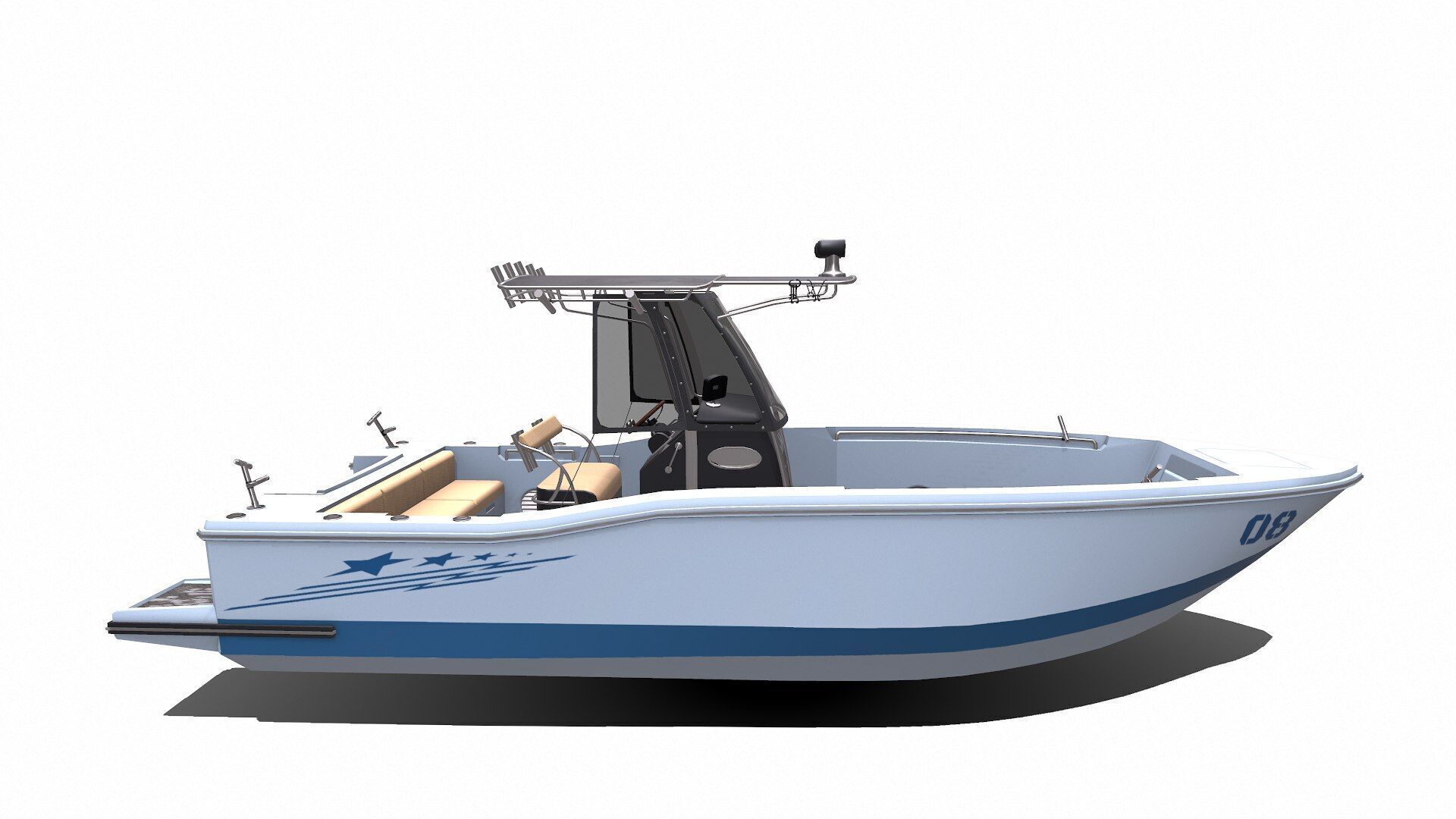 Fishing Boat Low-poly PBR Low-poly 3D model_12