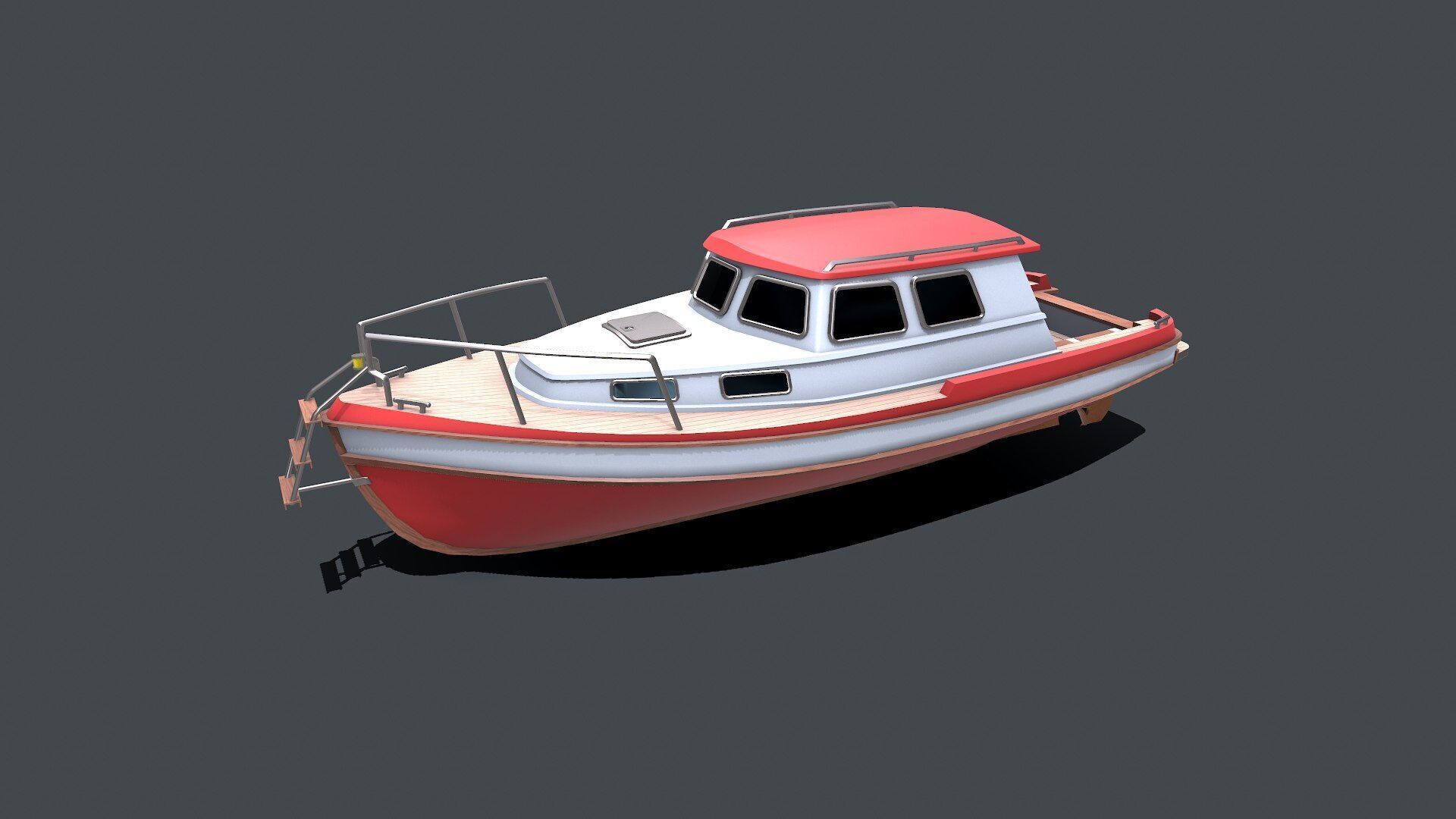 Fishing Boat Low-poly PBR Low-poly 3D model_3