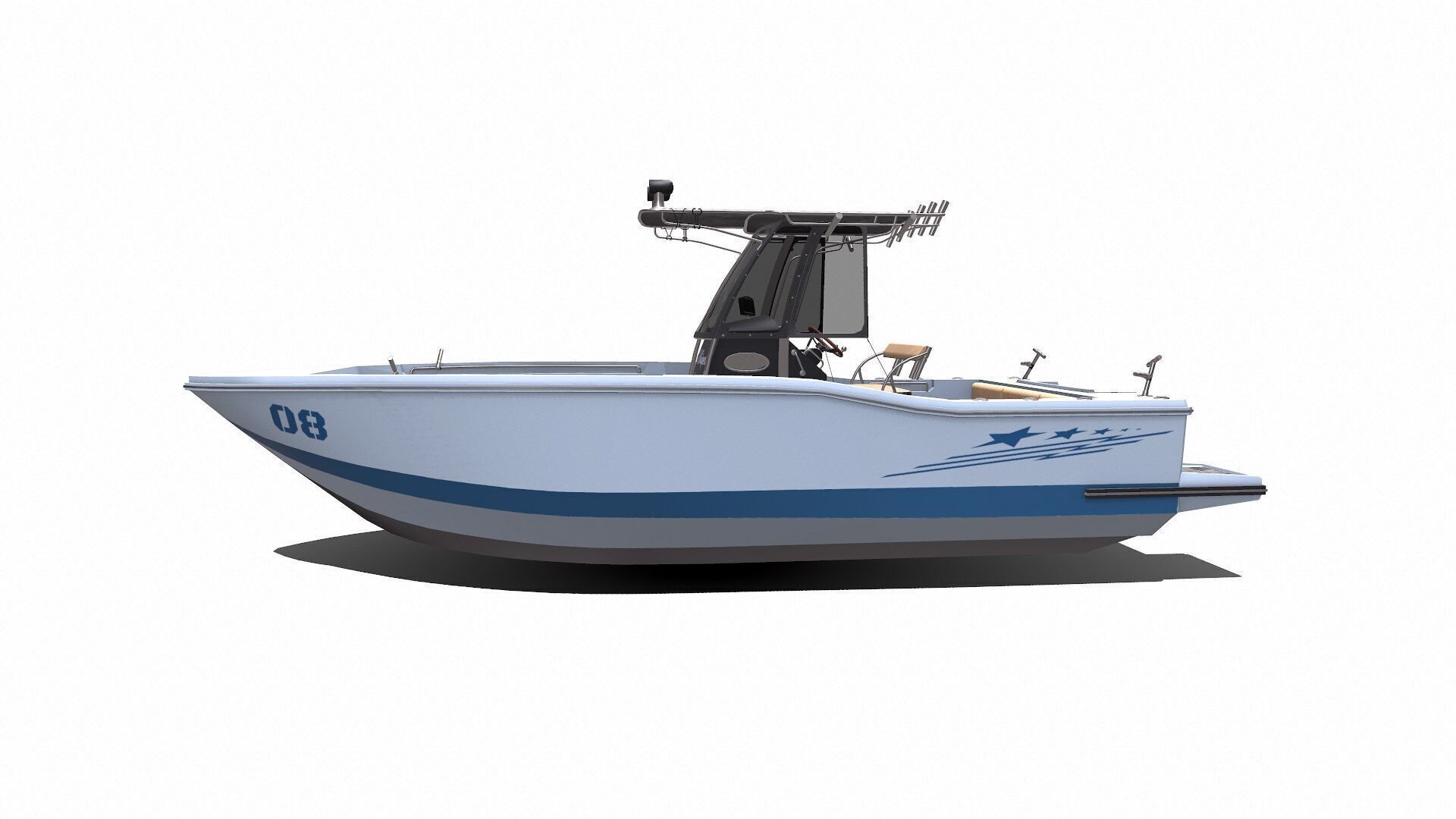 Fishing Boat Low-poly PBR Low-poly 3D model_48