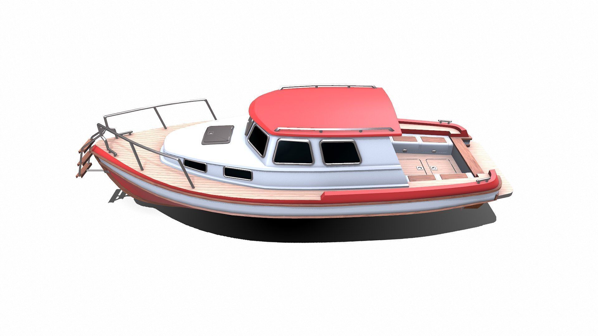Fishing Boat Low-poly PBR Low-poly 3D model_9
