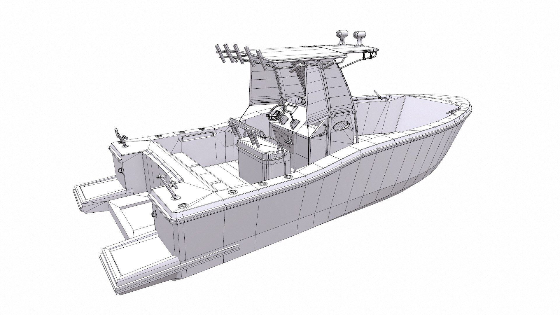 Fishing Boat Low-poly PBR Low-poly 3D model_43