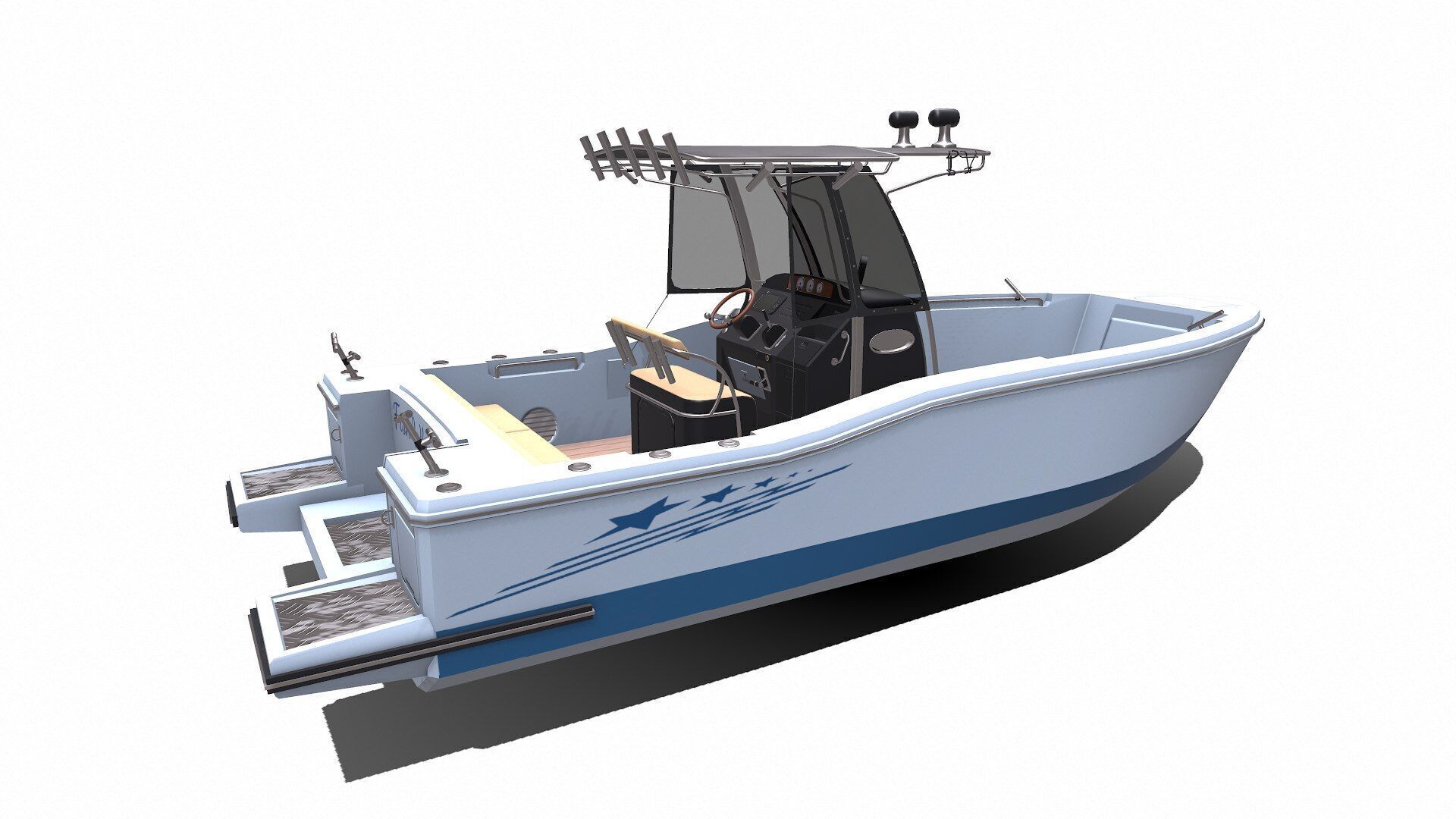 Fishing Boat Low-poly PBR Low-poly 3D model_8