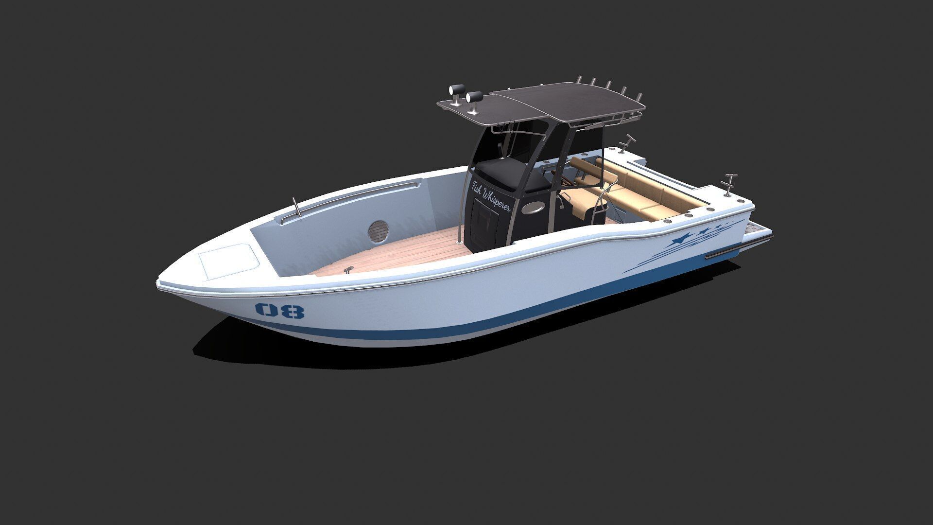 Fishing Boat Low-poly PBR Low-poly 3D model_46
