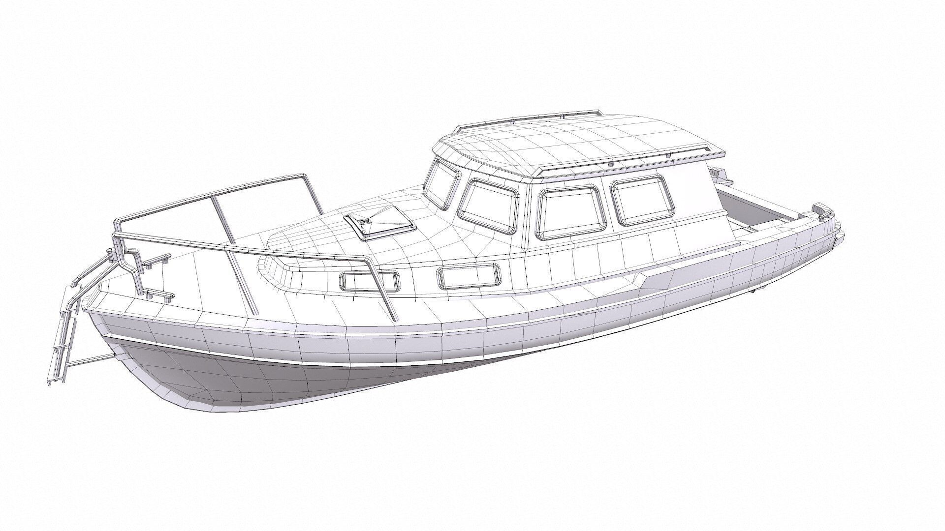 Fishing Boat Low-poly PBR Low-poly 3D model_37