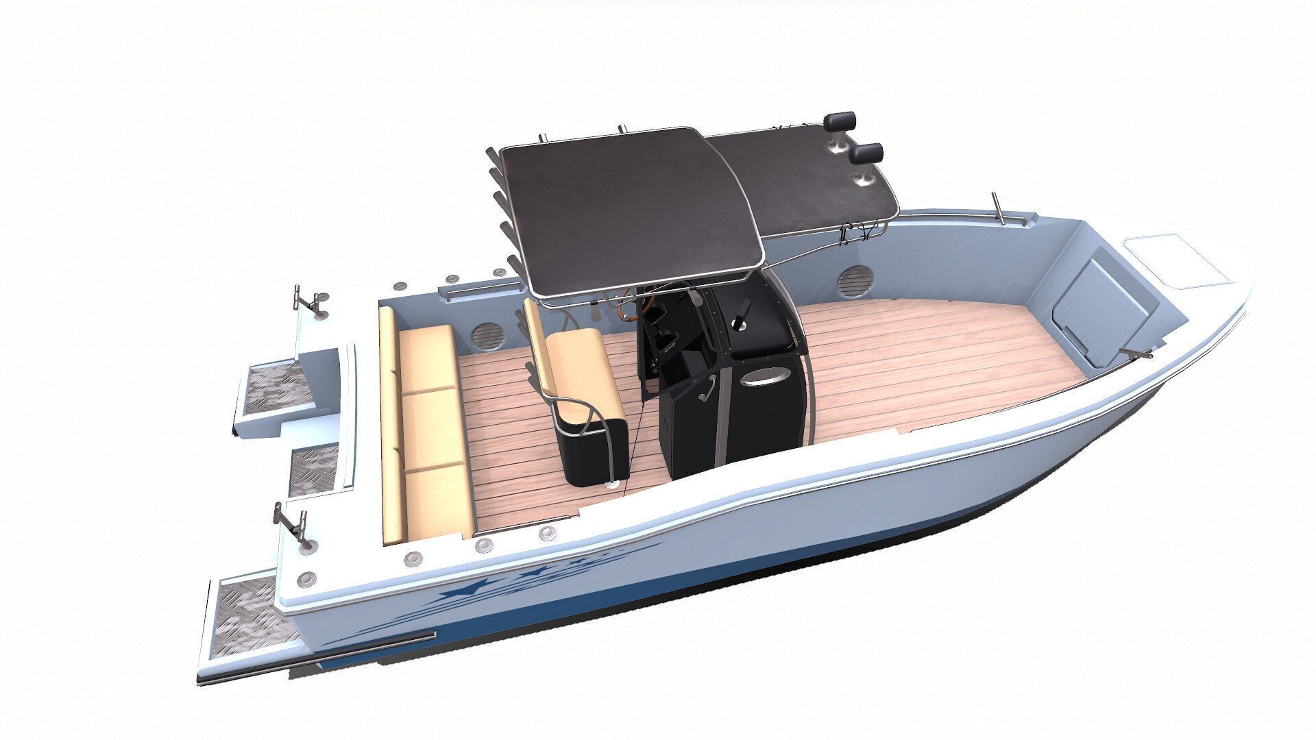 Fishing Boat Low-poly PBR Low-poly 3D model_10