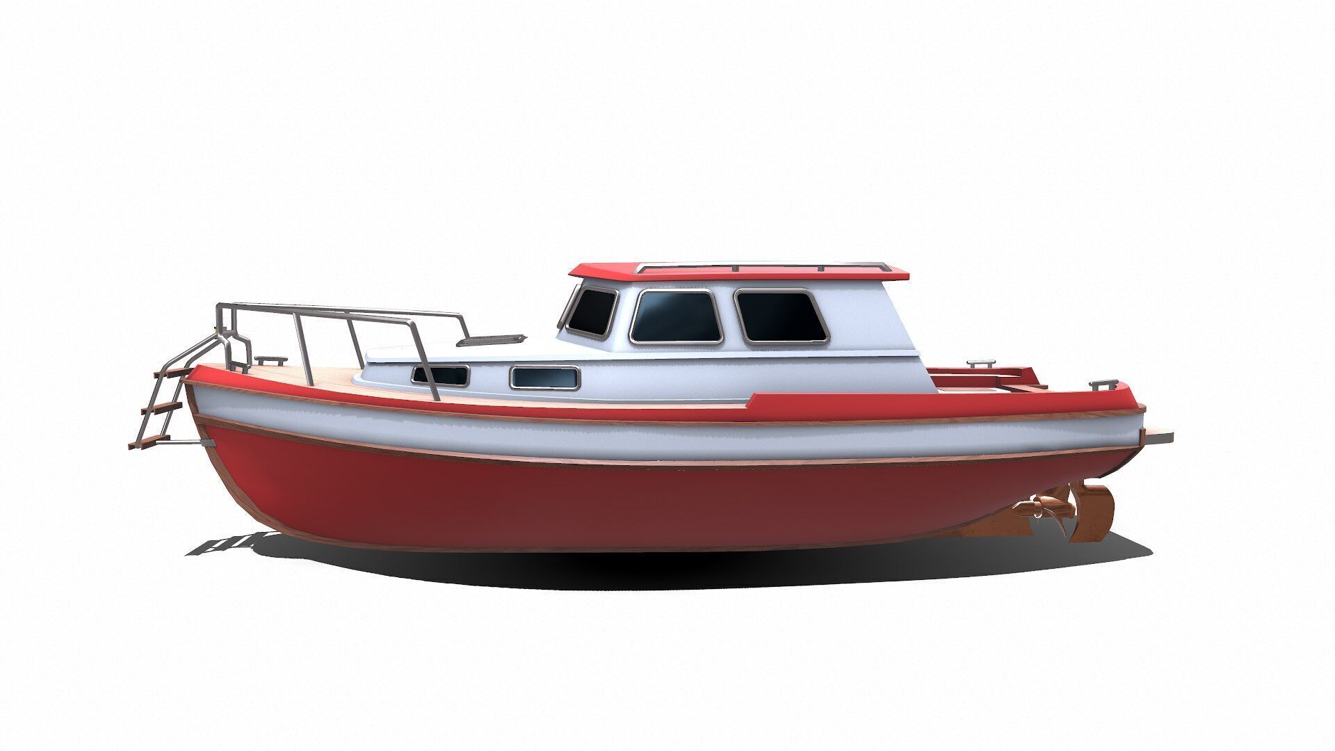 Fishing Boat Low-poly PBR Low-poly 3D model_7