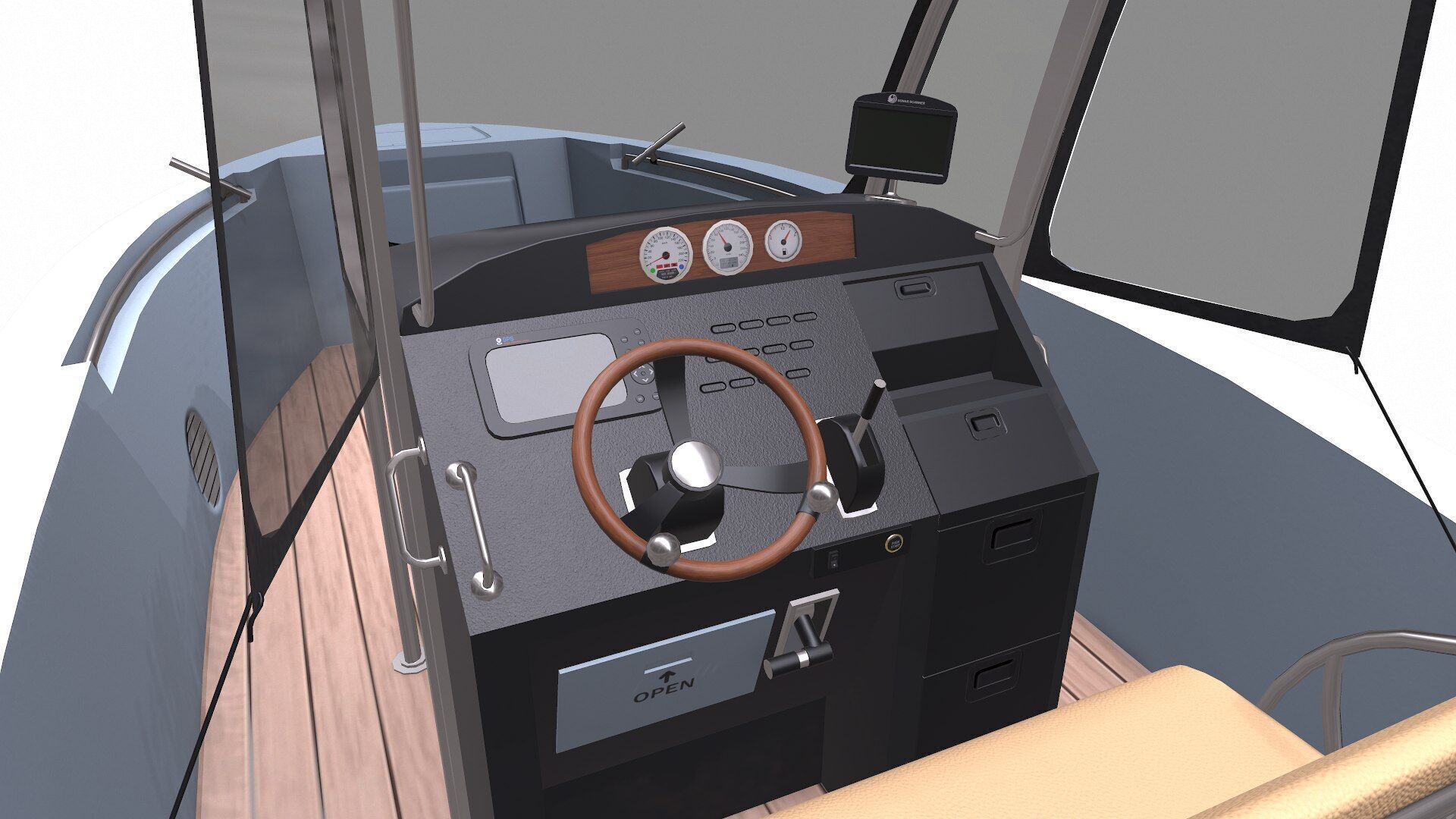 Fishing Boat Low-poly PBR Low-poly 3D model_49