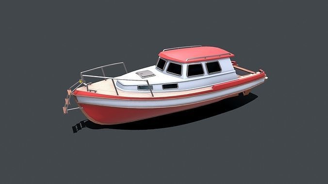 Fishing Boat Low-poly PBR Low-poly 3D model