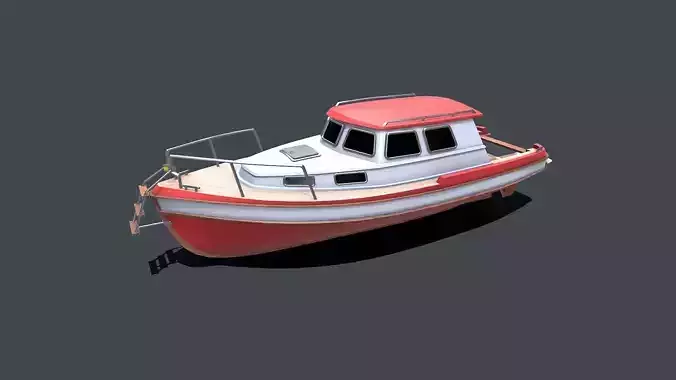 Fishing Boat Low-poly PBR Low-poly 3D model