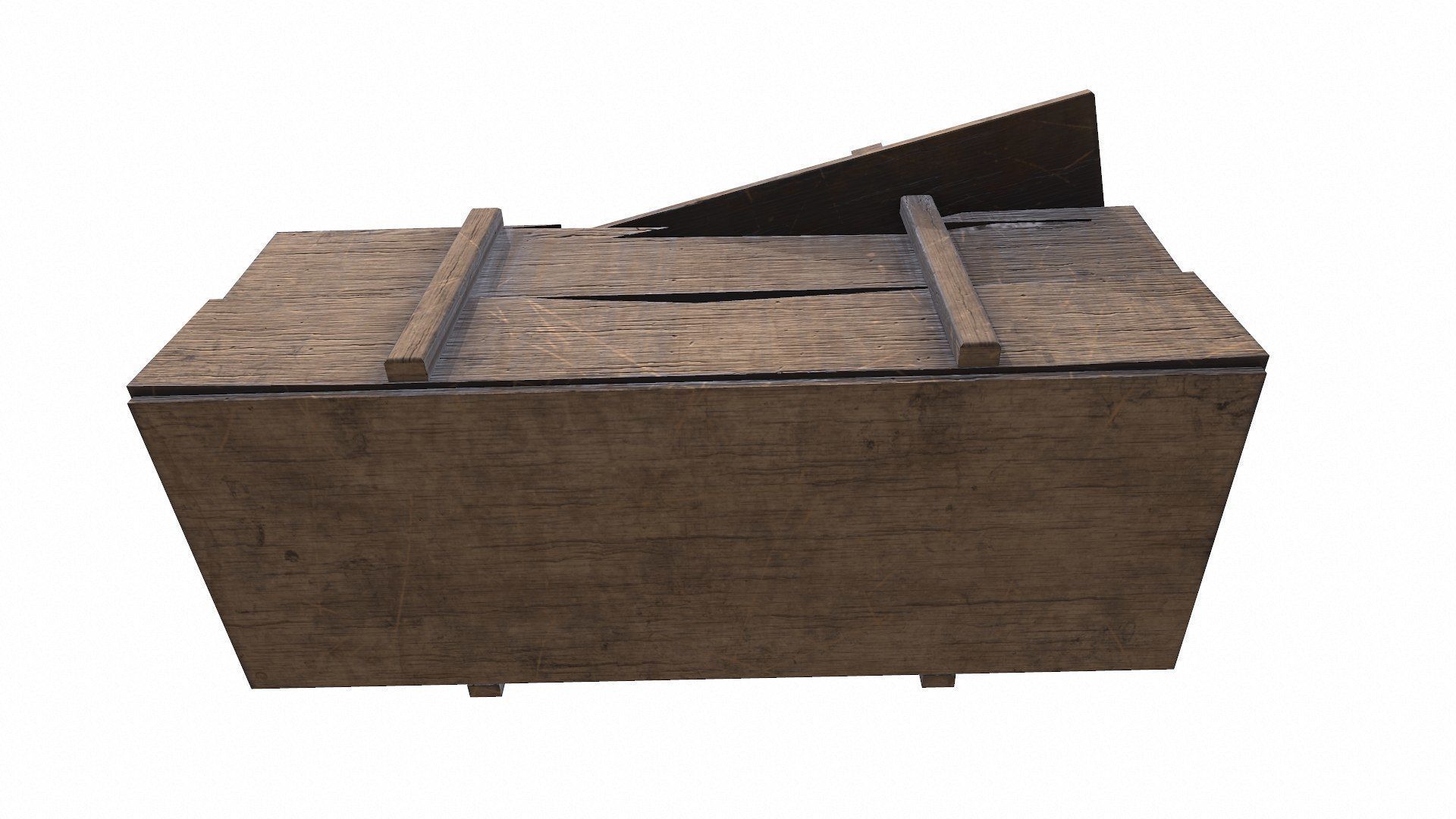 Broken Wooden Crate Low-poly PBR Low-poly 3D model_23