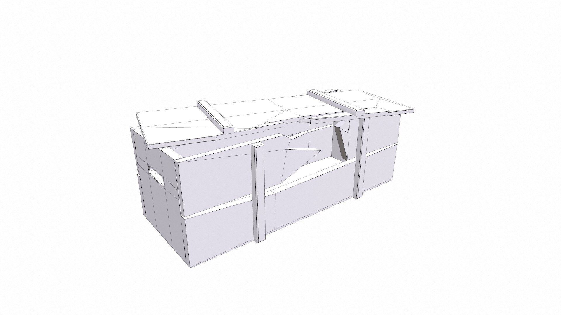 Broken Wooden Crate Low-poly PBR Low-poly 3D model_22