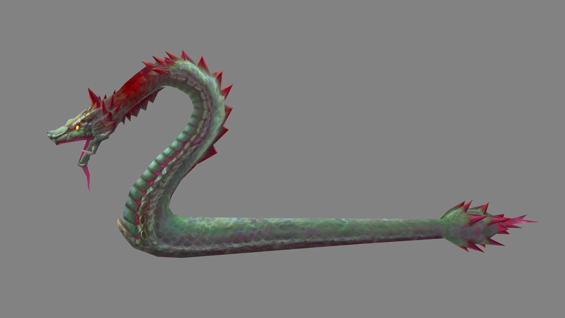 Python monster - Giant snake Low-poly 3D model_1
