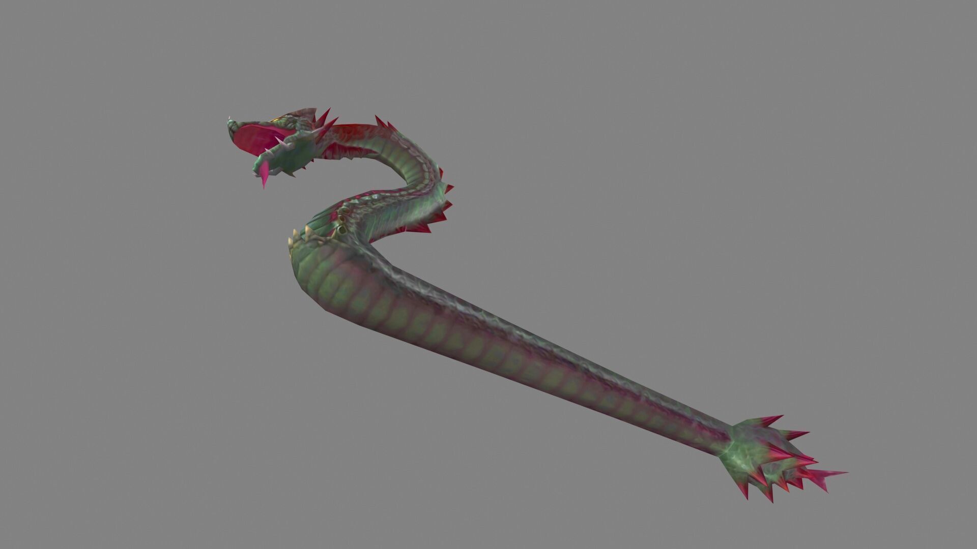 Python monster - Giant snake Low-poly 3D model_3