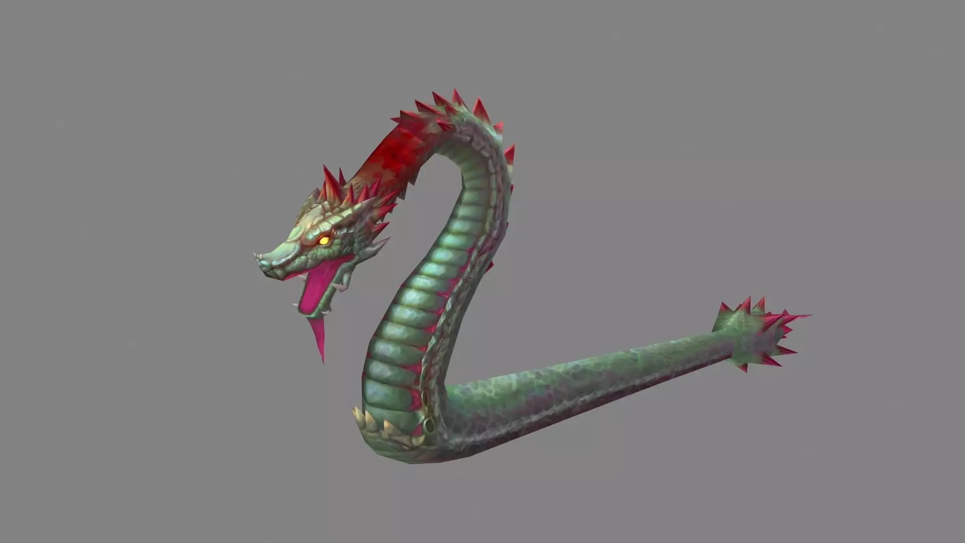 Python monster - Giant snake Low-poly 3D model_0