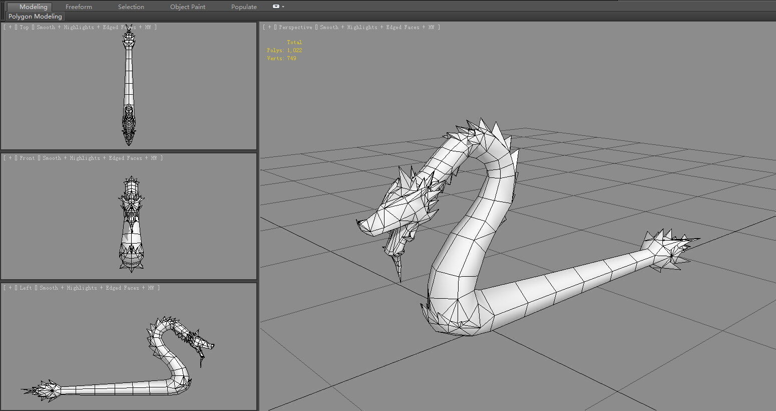 Python monster - Giant snake Low-poly 3D model_6
